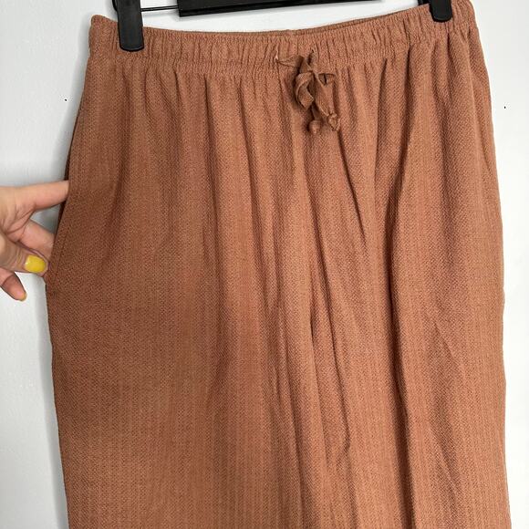 L.L Bean Women's Vintage‎ Rust Cotton Linen Drawstring Loose Fit Pants Size M - Picture 2 of 8
